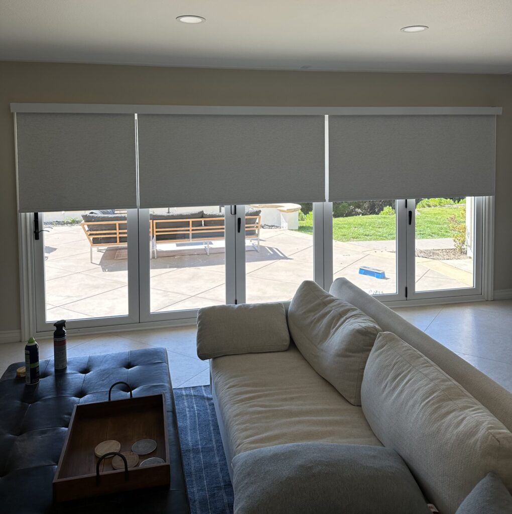 Roller Shades on Large Living Room Window